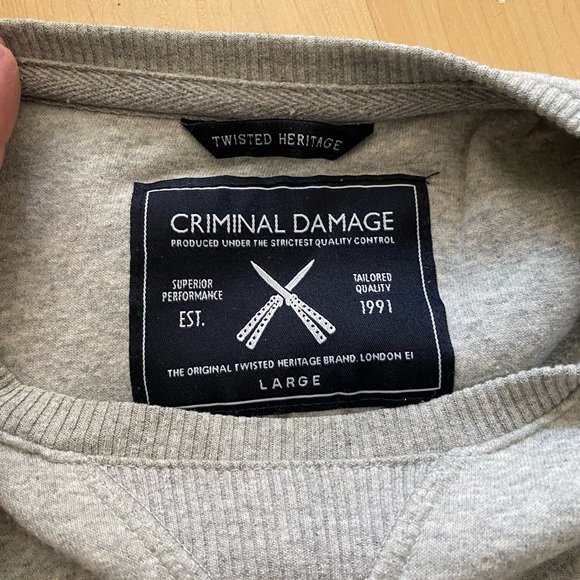Grey criminal damage pullover - Picture 3 of 3